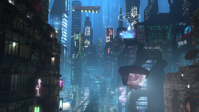 LL Web Design,Altered Carbon, Photo de nuit d une ville futuriste