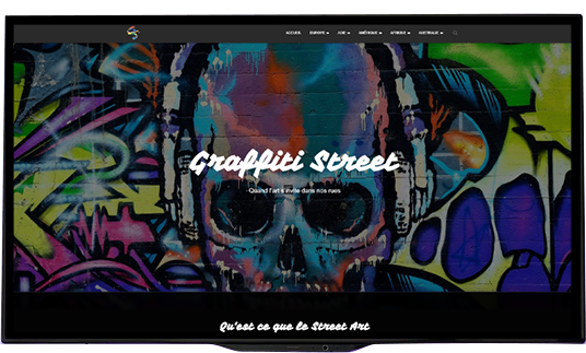 Photo d un écran sur le site web Graffiti Street réalisé avec WordPress